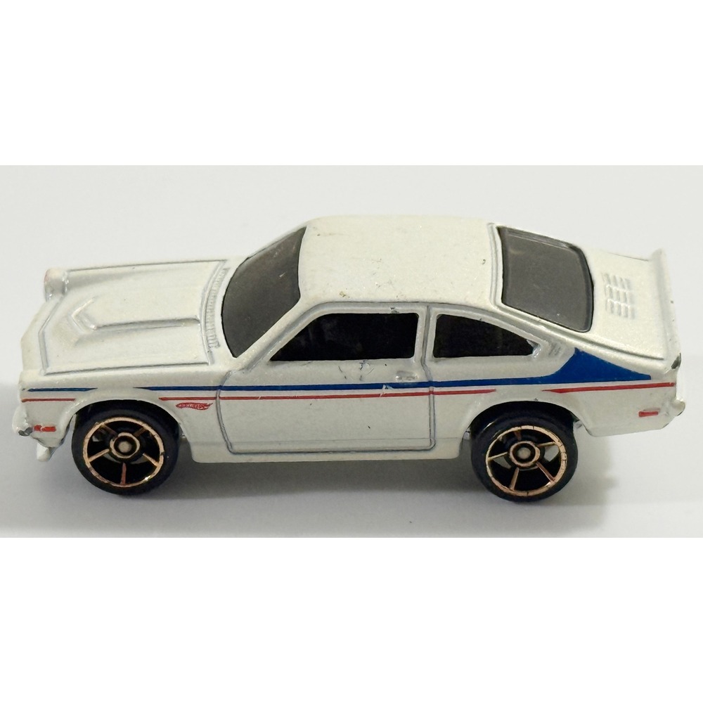Hot Wheels Custom V-8 Vega Kids 1:64 White Red Blue Stripe Diecast Toy Car